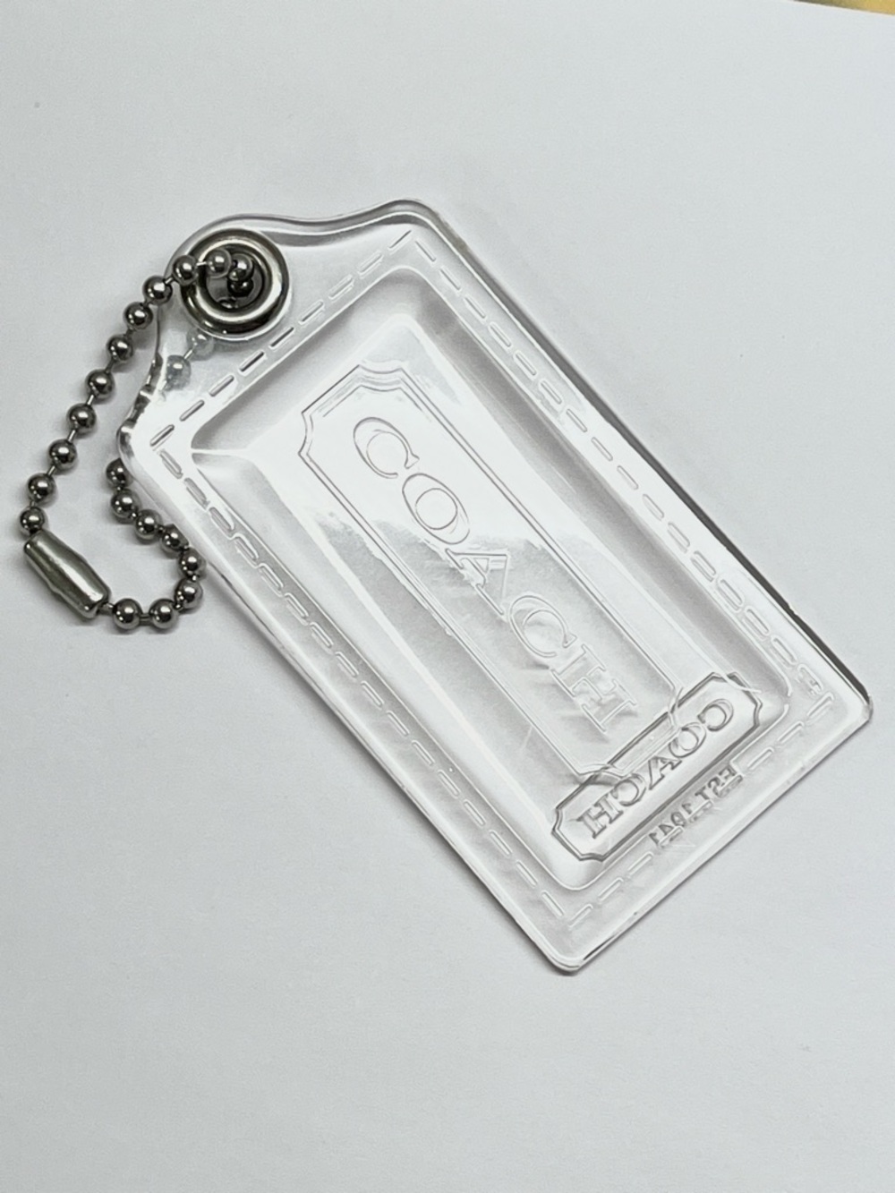 Coach Poppy Clear Hang Tag 3 1/2 inches wide EUC
